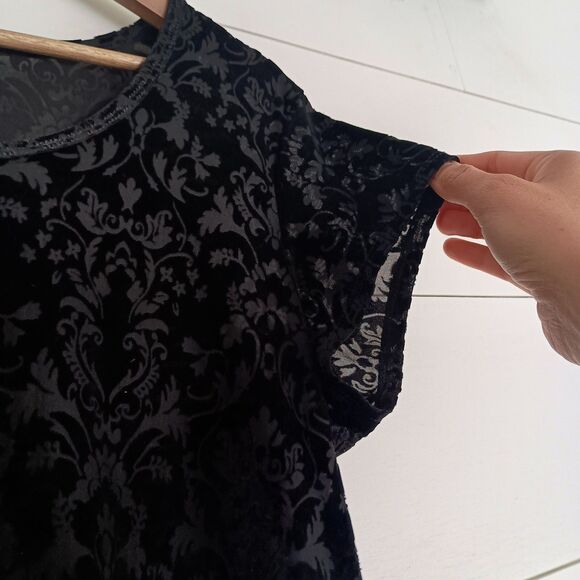 Women's Whimsigoth Fairygrunge Size LARGE Velvet Burnout Dark Acadamia - Picture 2 of 7